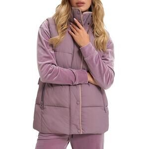 Noize Women's Mavis Short Puffer Down Vest Sleeveless Wisteria Purple Size XS